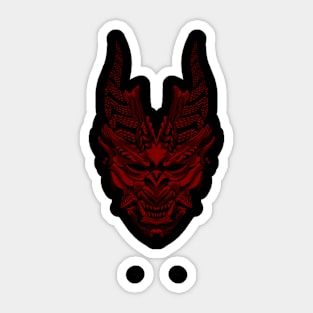 Red Dragon japan mask Sticker